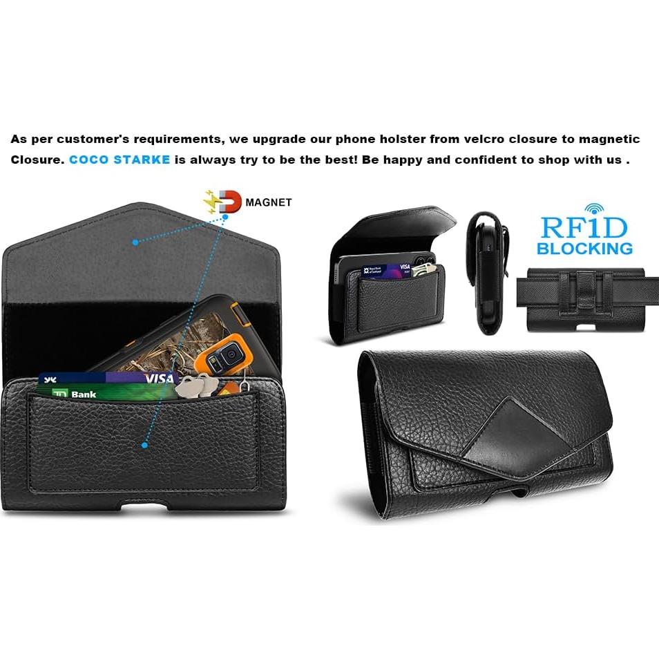 Funda de Cuero para Teléfono Celular con Clip EBIZCITY - Negro