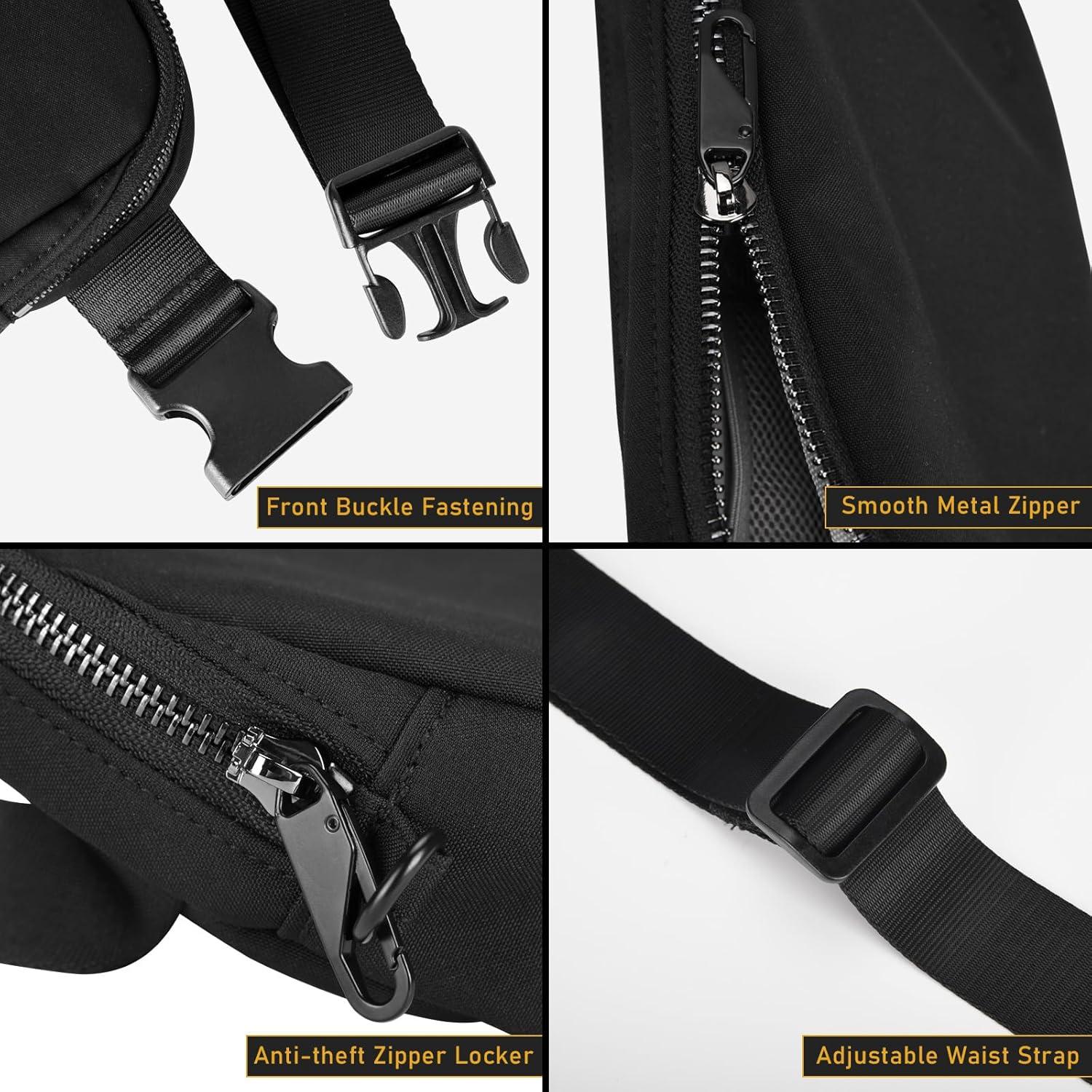 Bolso de Cintura Antirrobo MELCOU Unisex Negro 21x14.2cm