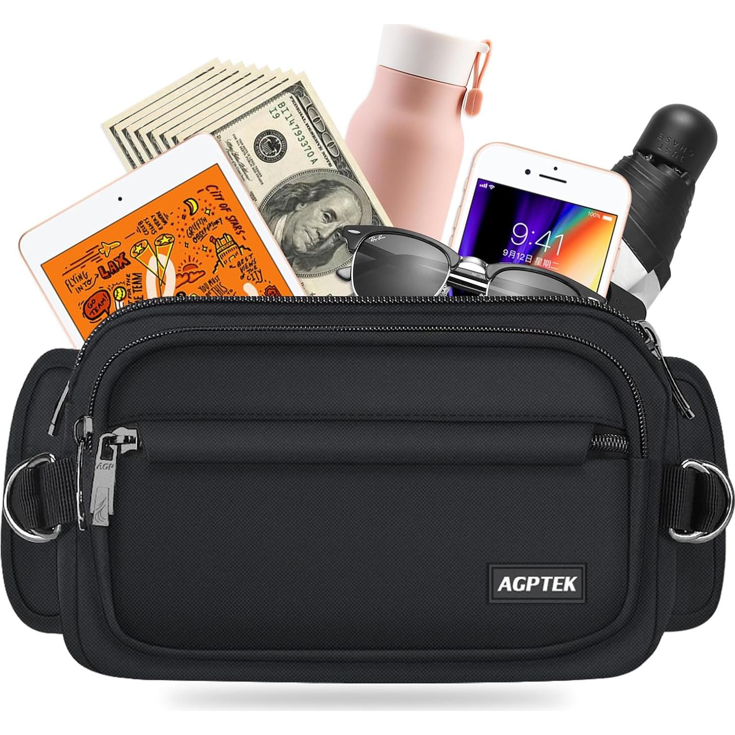 Riñonera AGPTEK Unisex Ajustable Impermeable 23x13cm