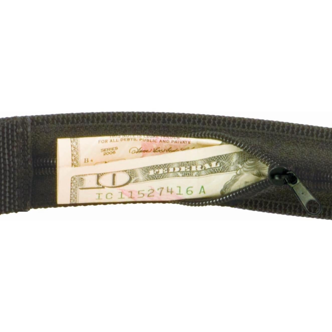 Cinturón de Dinero Travelon de Nylon Negro 42-44 Pulgadas
