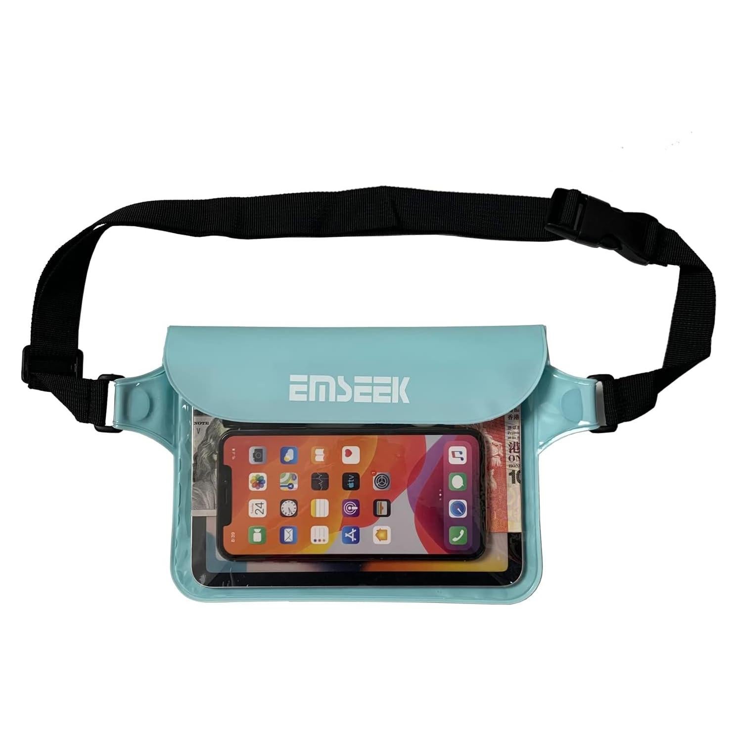 Bolsa de Cintura Impermeable EMSEEK IPX8 Verde Claro 21.8x16 cm