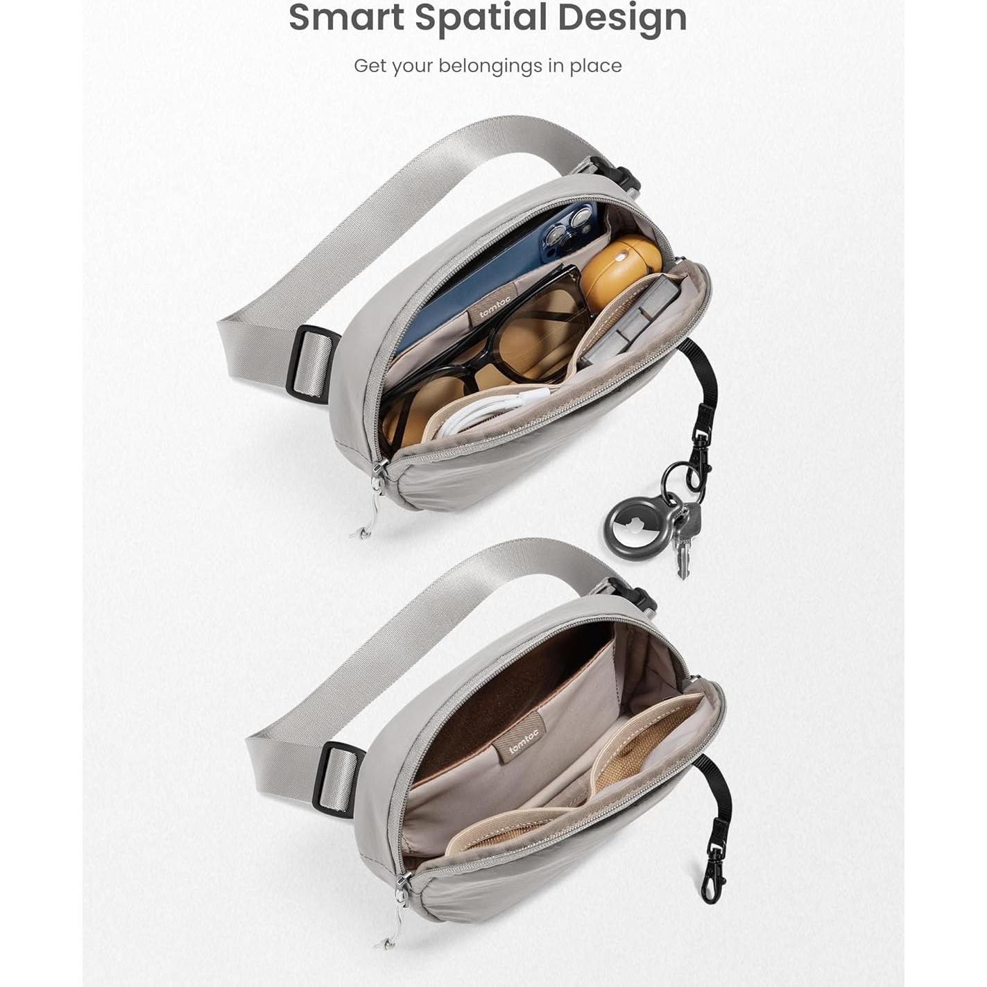Bolsa de Cintura Tomtoc Sling Bean Gris 1.5L con Bloqueo RFID