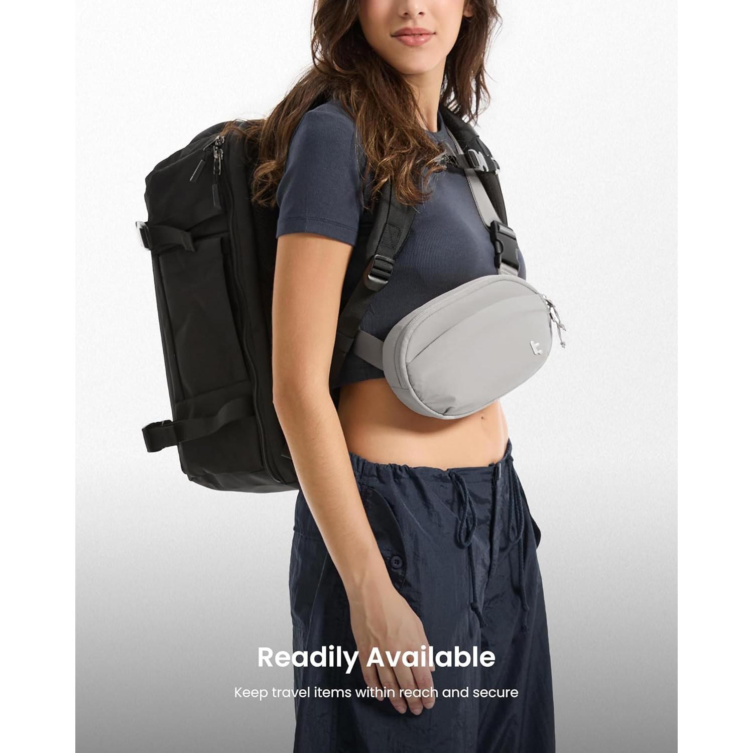 Bolsa de Cintura Tomtoc Sling Bean Gris 1.5L con Bloqueo RFID