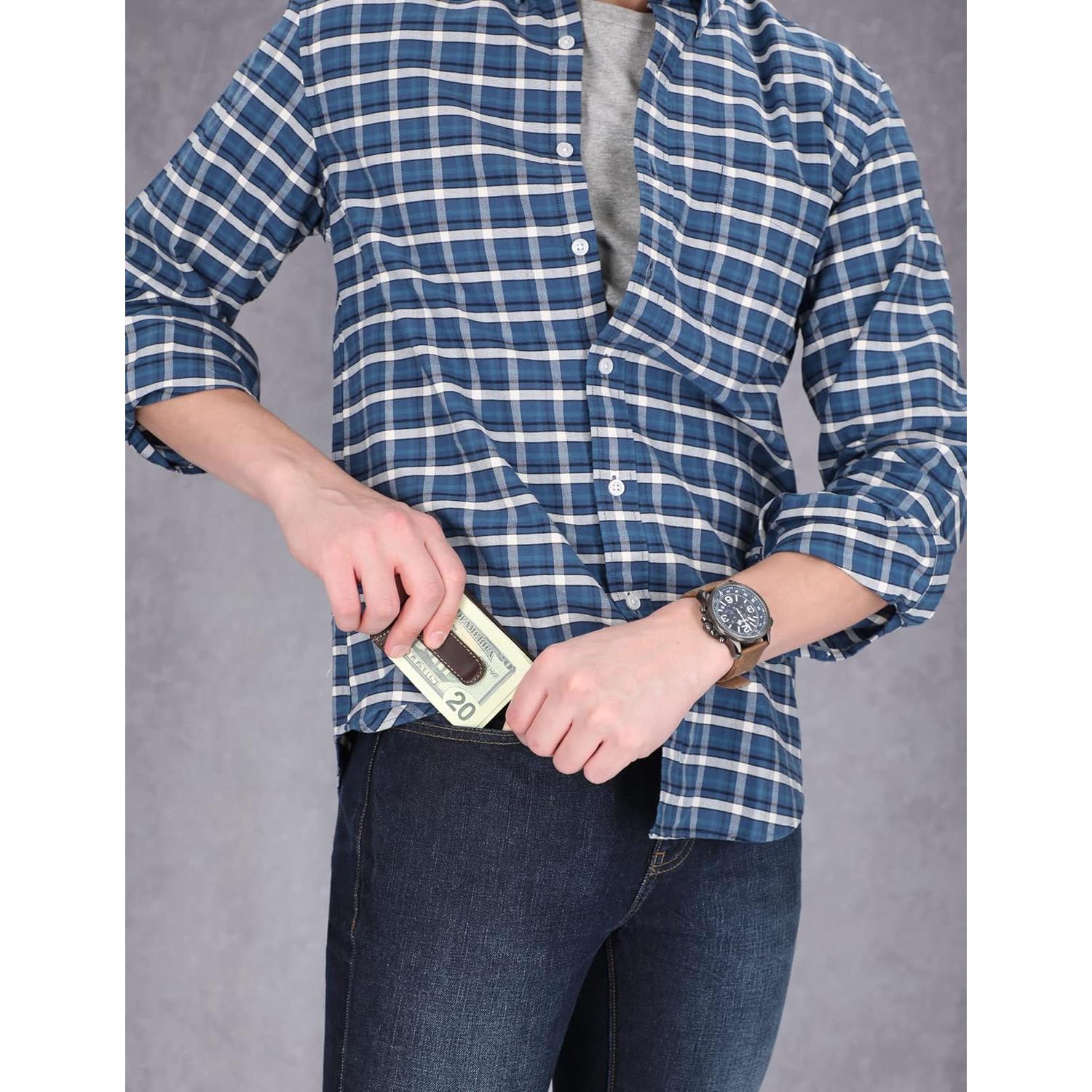 Billetera de cuero delgado Timberland para hombre con clip y 4 tarjetas