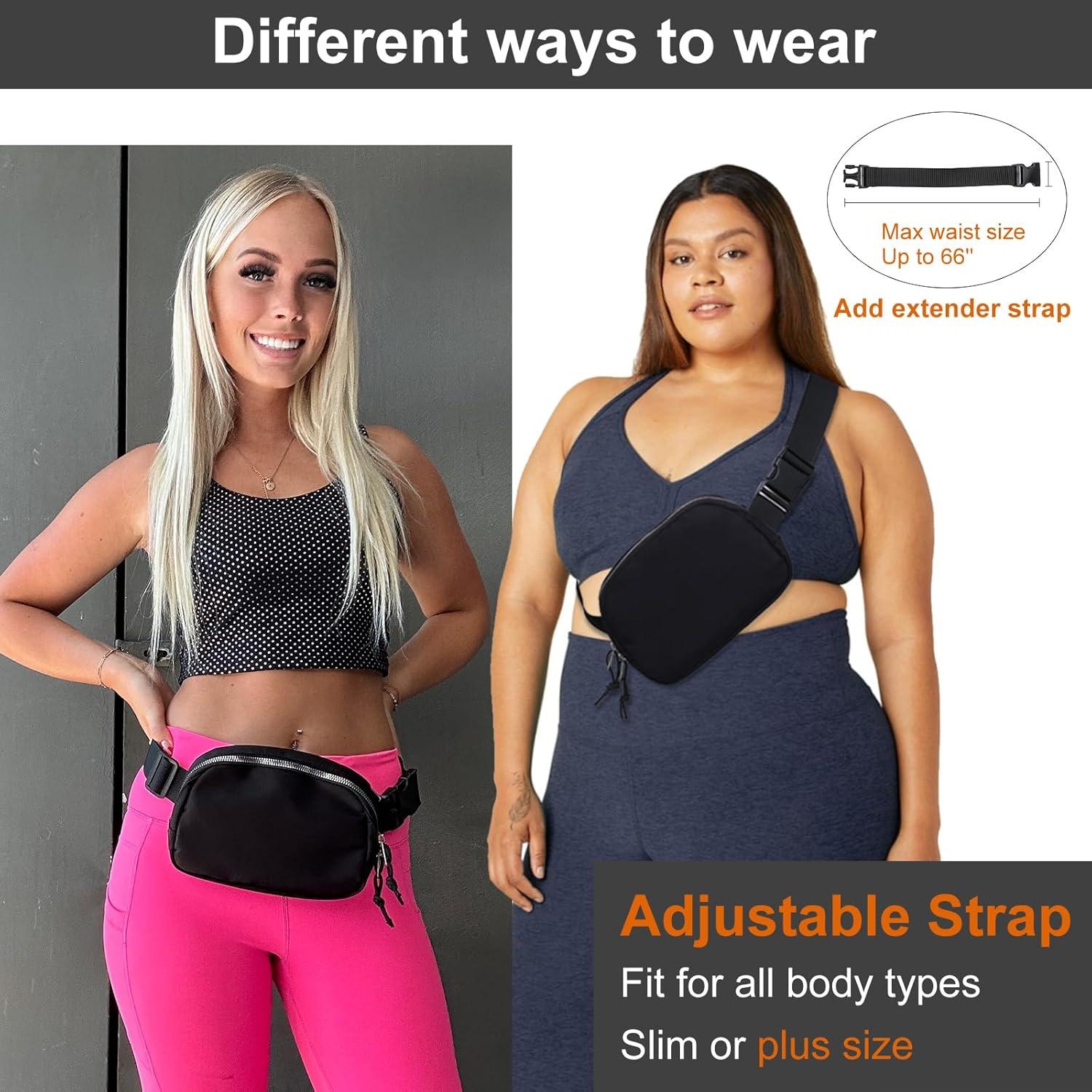 Bolsa de Cintura Fependu Negra para Mujeres, 20.32x13.97cm