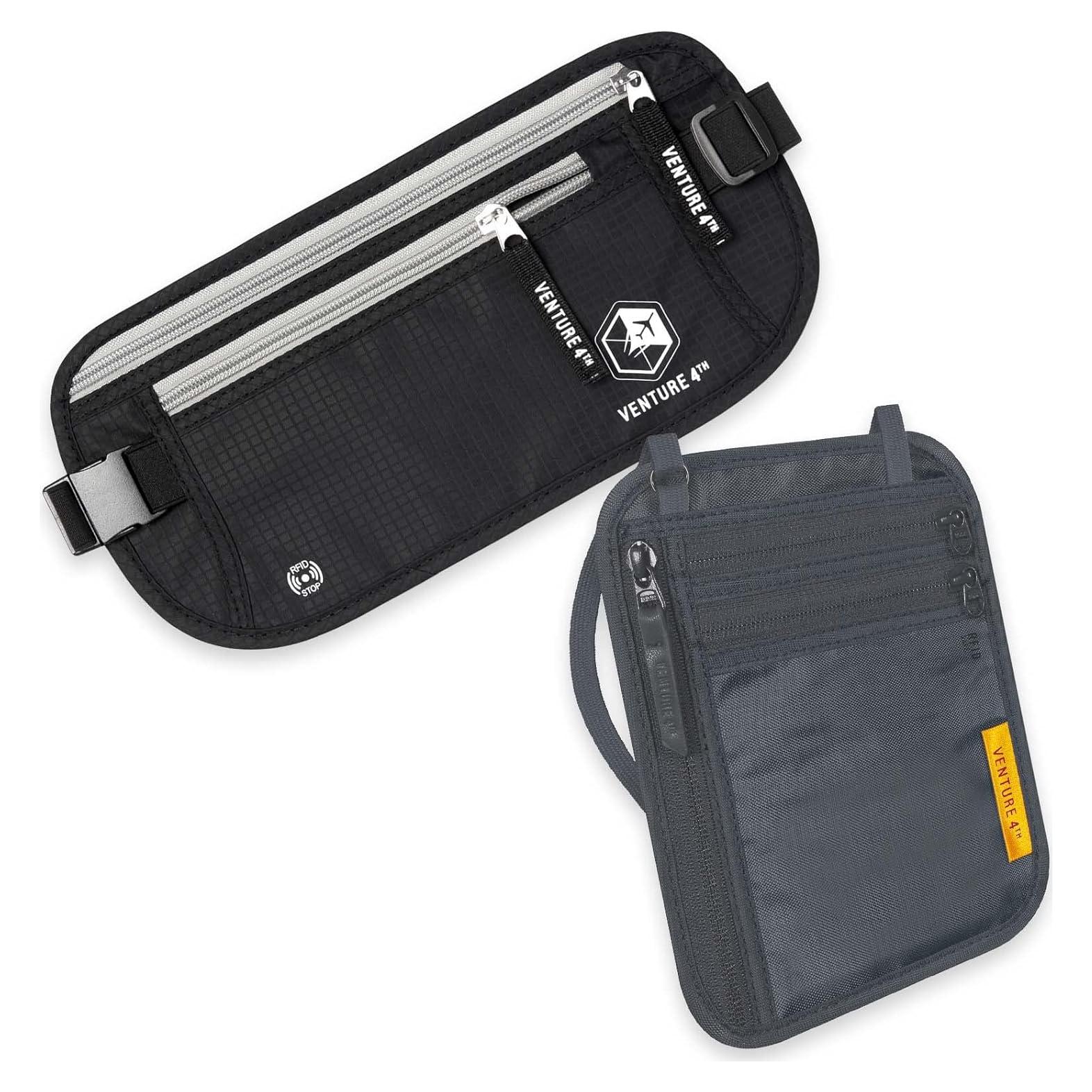 Cinturón de Dinero y Cartera de Cuello VENTURE 4TH RFID