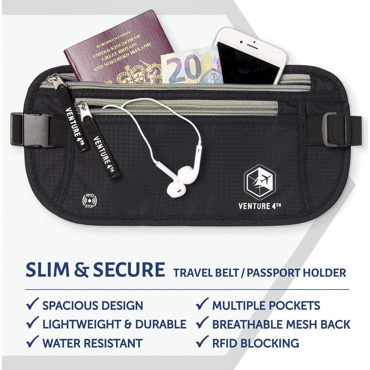 Cinturón de Dinero y Cartera de Cuello VENTURE 4TH RFID