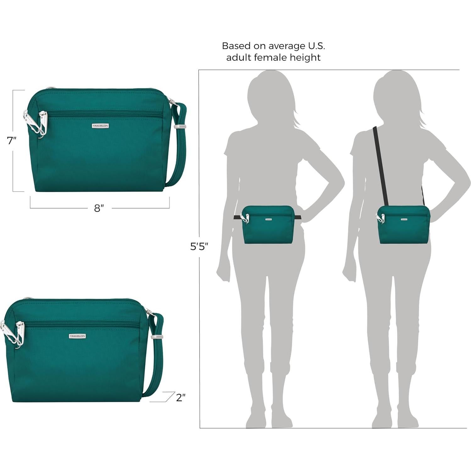 Bandolera y Mochila de Cintura Travelon Clásico Anti-Robo