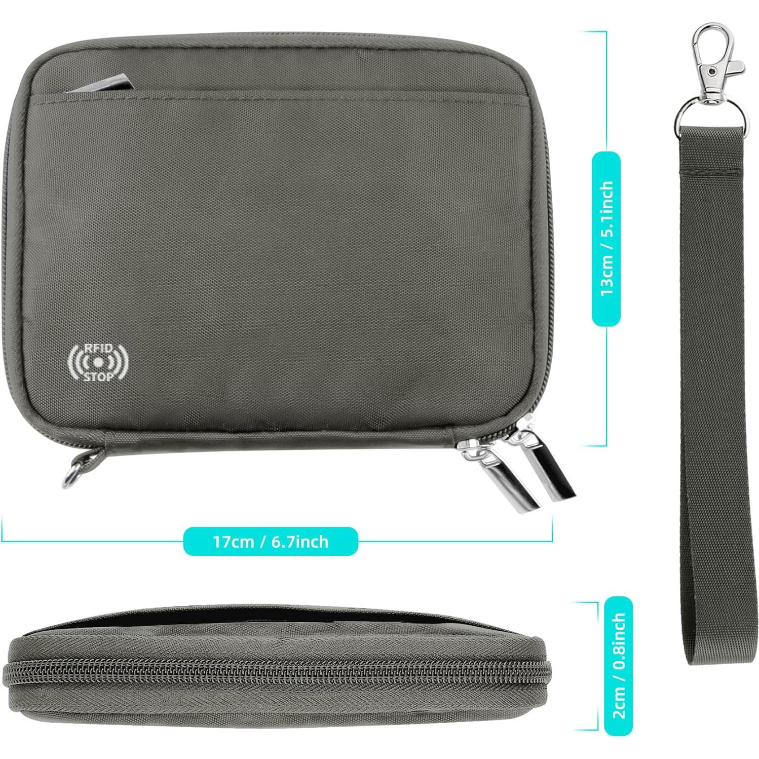 Portafolios de Pasaporte Familiar WALNEW para 4 Personas Gris