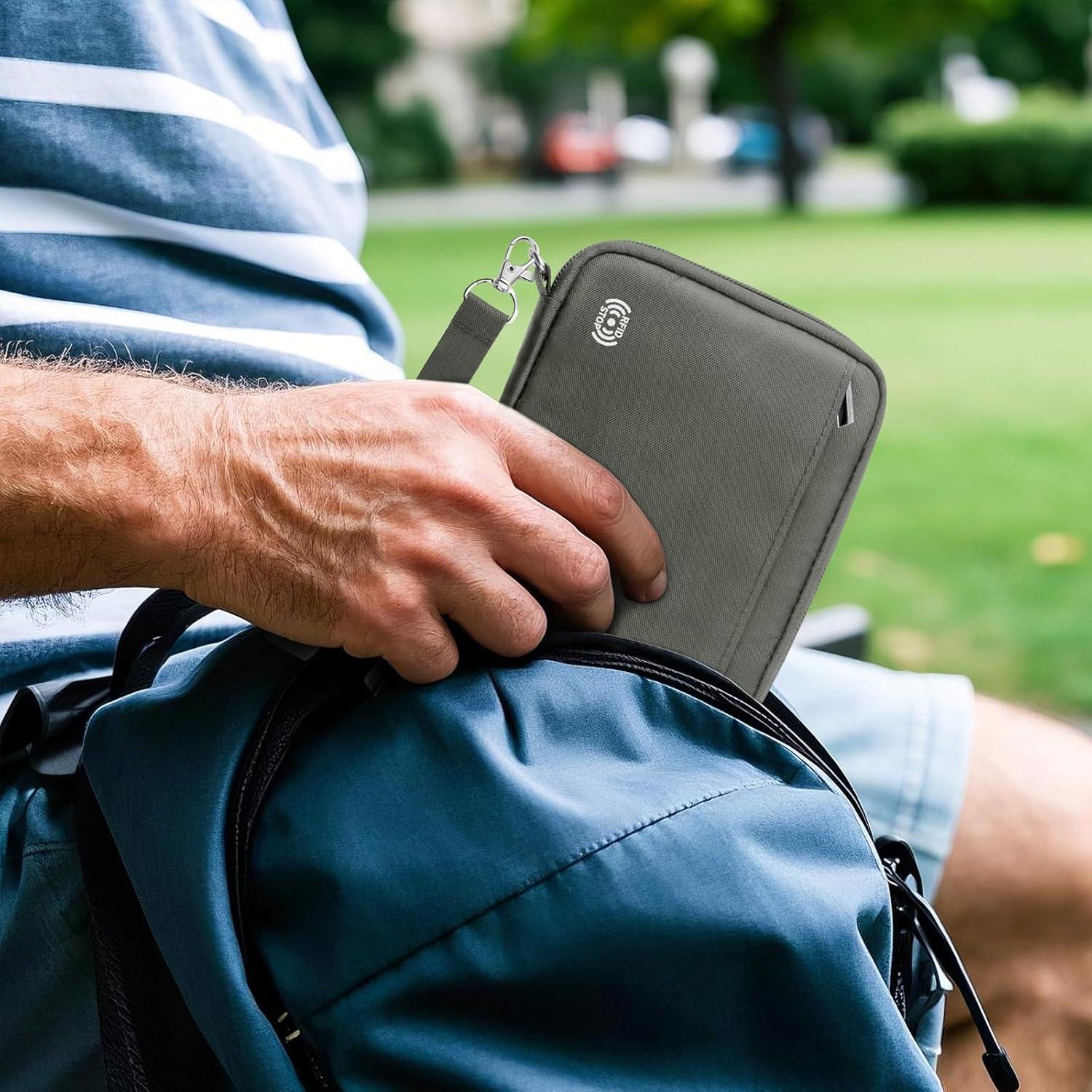 Portafolios de Pasaporte Familiar WALNEW para 4 Personas Gris