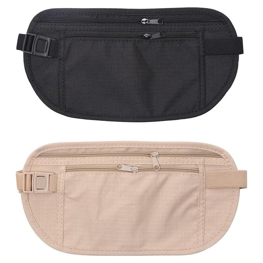 Cinturón de Dinero de Viaje Gofidin 2 Pack Nylon Ajustable