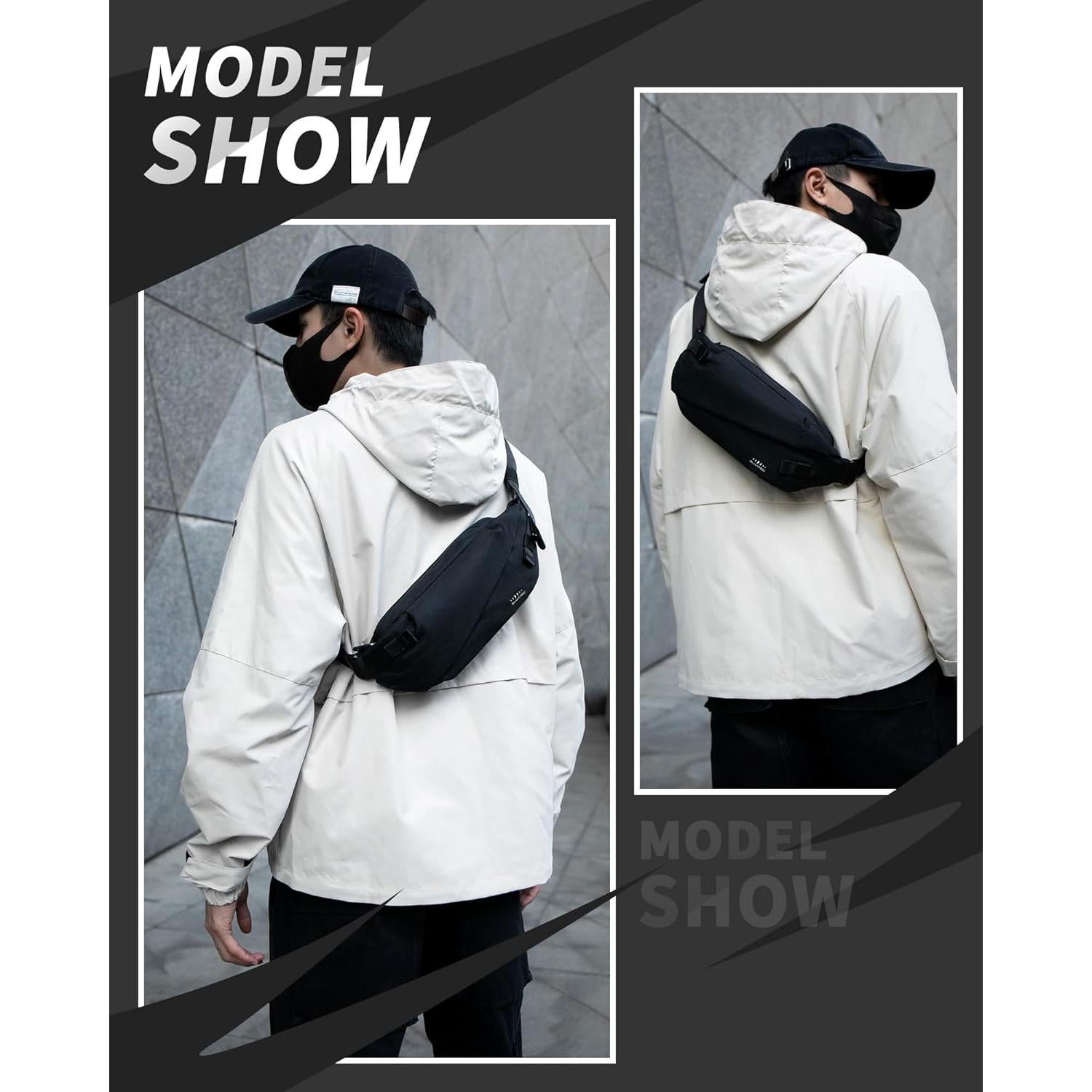 Bolso Cruzado Suwap Antirrobo Ajustable Negro 33.8x16cm