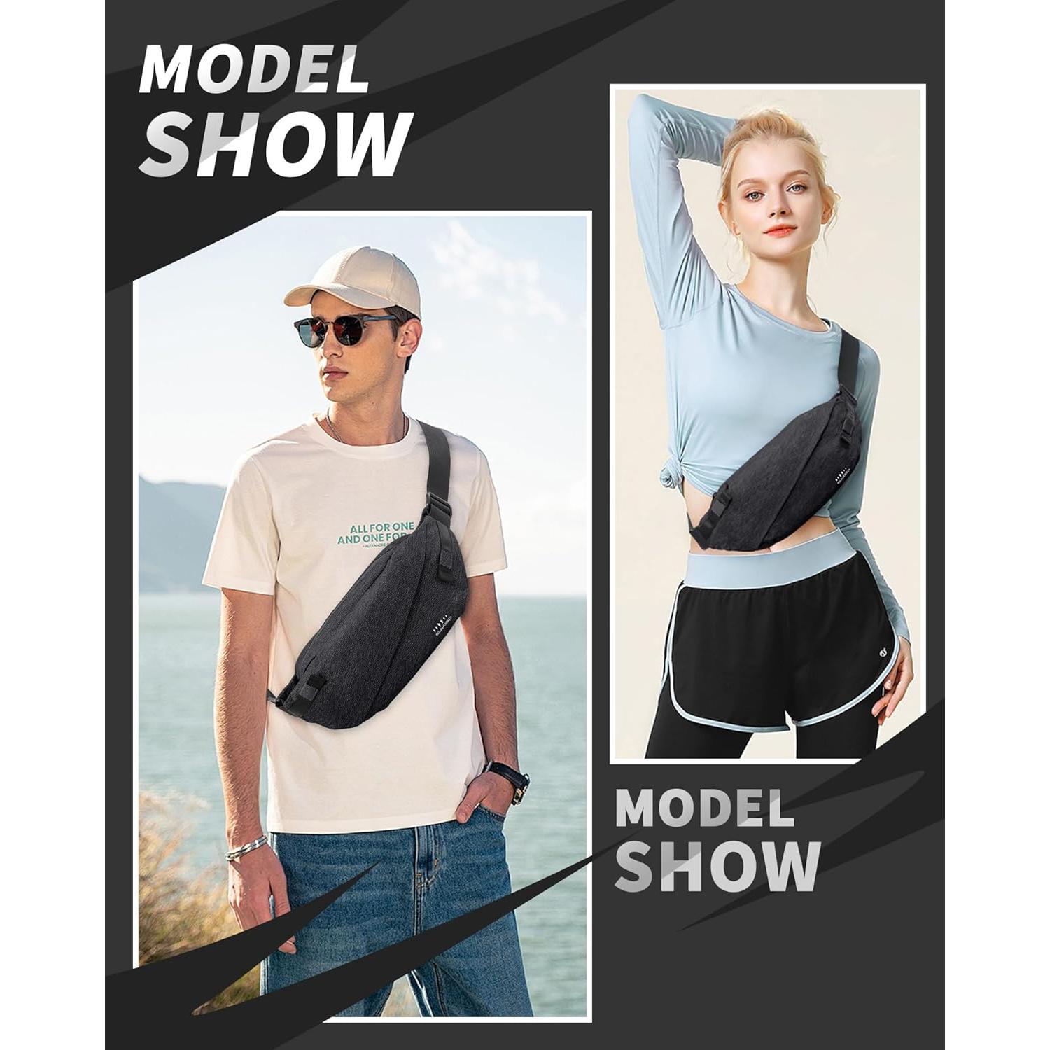 Bolso Cruzado Suwap Antirrobo Ajustable Negro 33.8x16cm