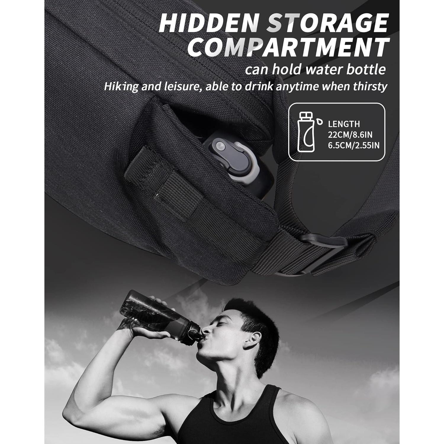 Bolso Cruzado Suwap Antirrobo Ajustable Negro 33.8x16cm