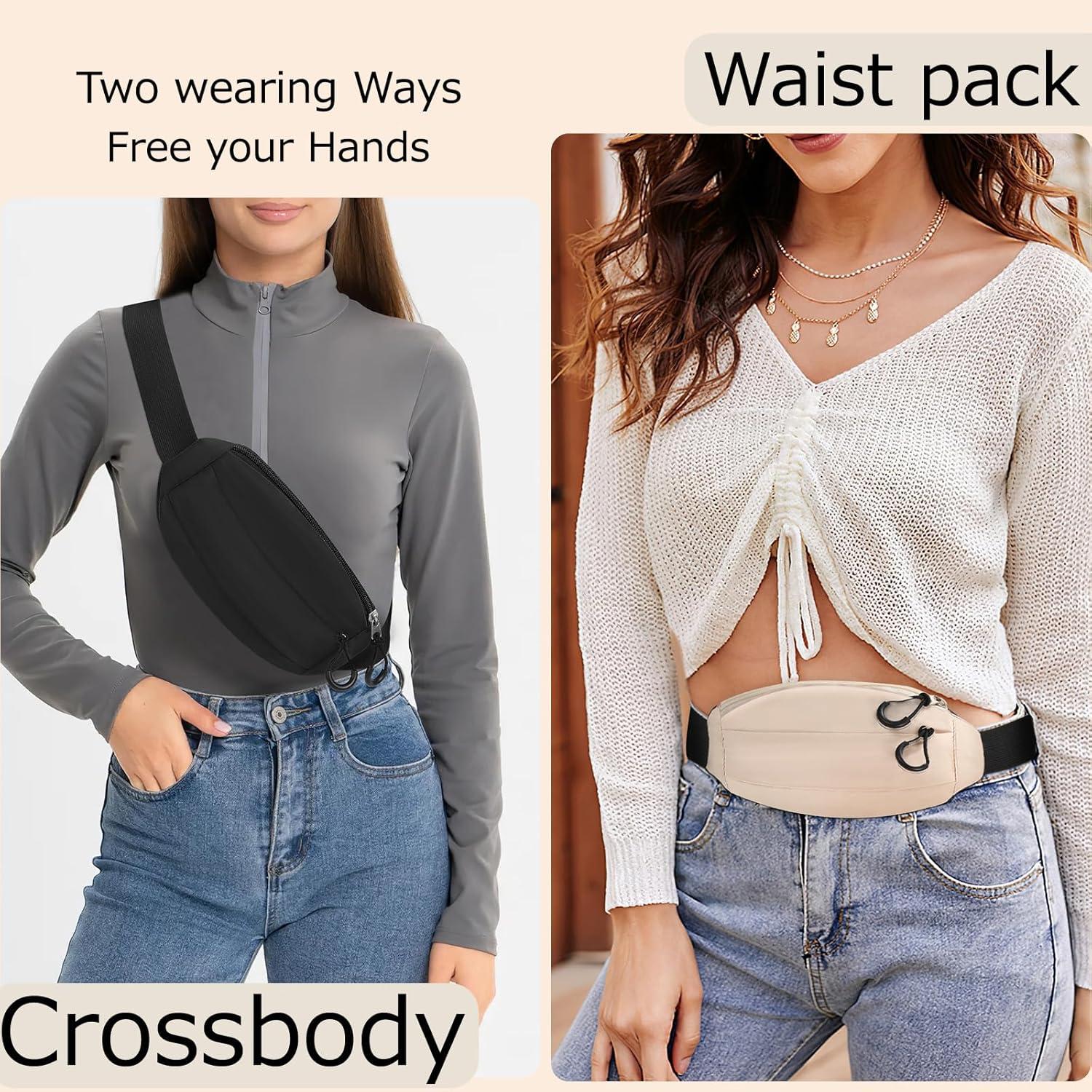 Bolsa de Cintura SUOSDEY Unisex Negra RFID Ajustable 135cm