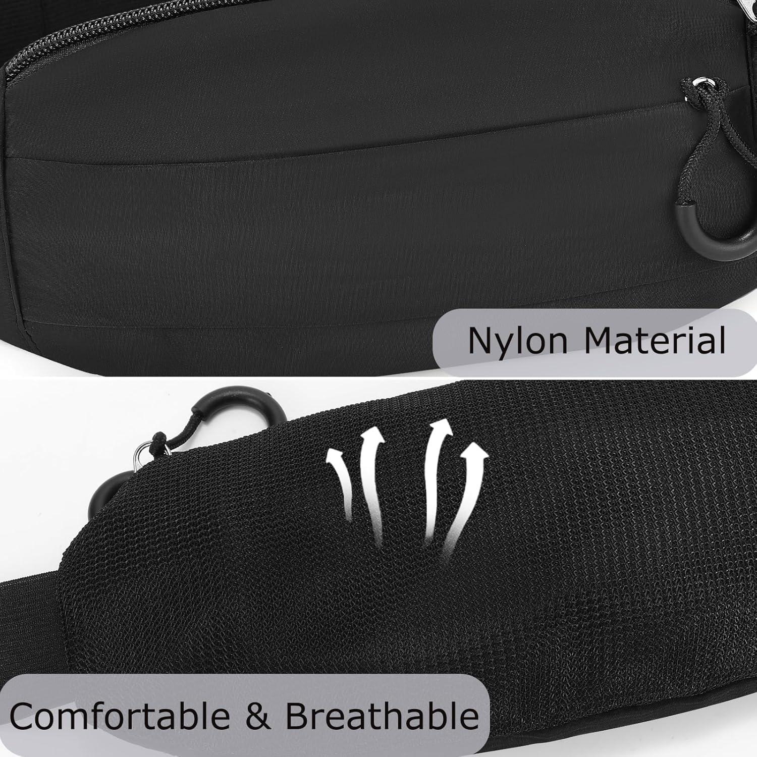 Bolsa de Cintura SUOSDEY Unisex Negra RFID Ajustable 135cm