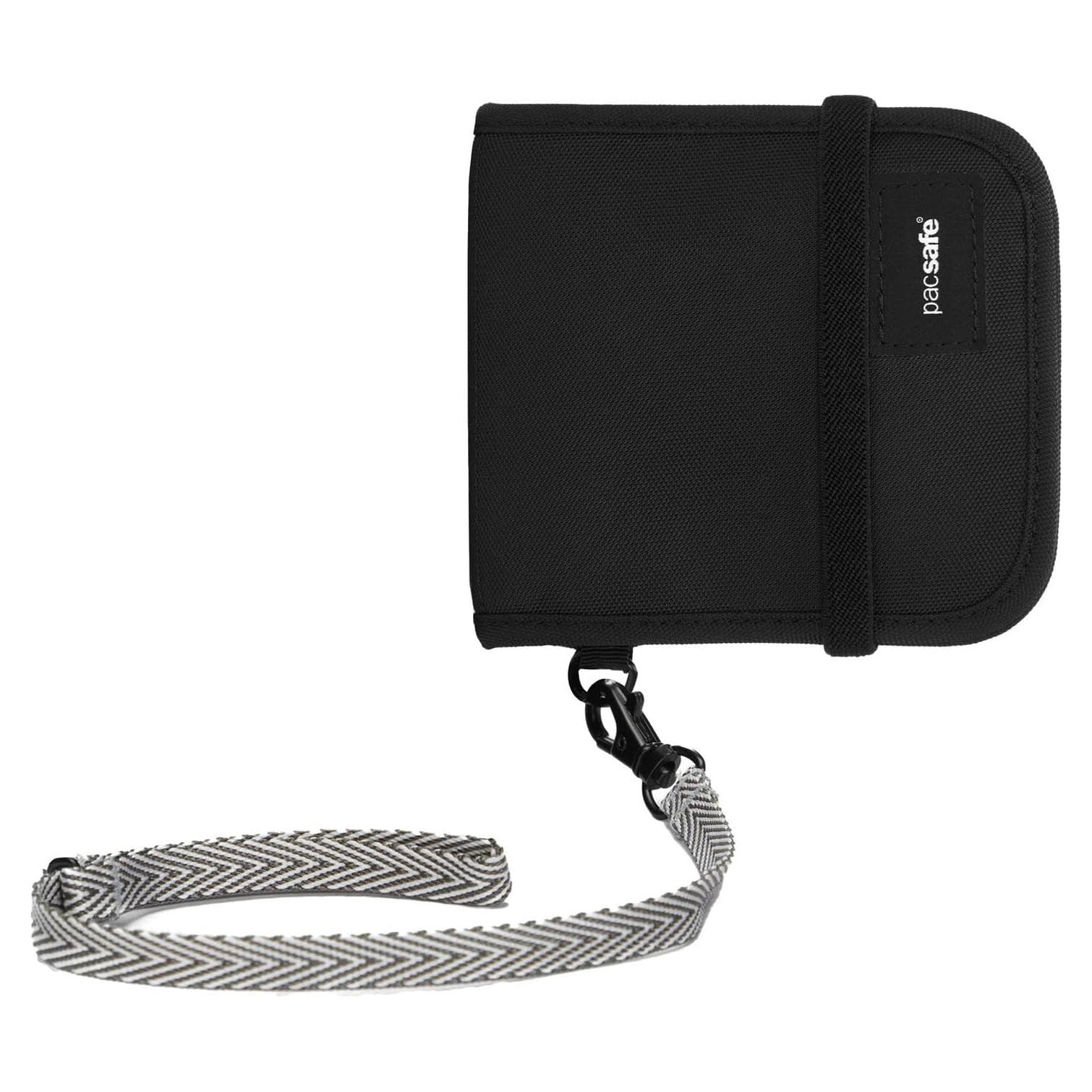 Billetera Antirrobo Plegable Pacsafe RFIDsafe V100 Negra