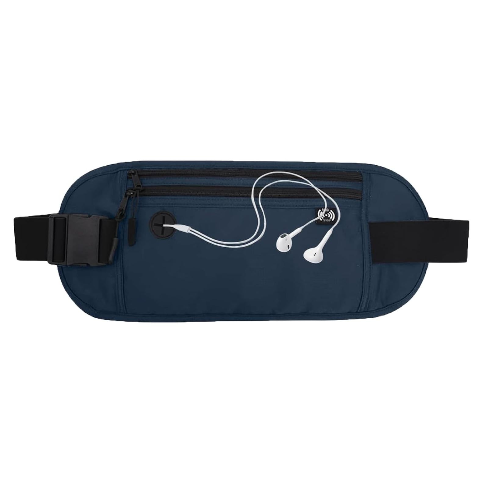 Cinturón de Dinero de Viaje PreciousU RFID Azul Oscuro