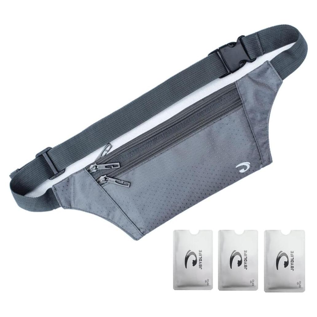Bolsa Cinturón Impermeable Naoki para Corredores Gris Oscuro