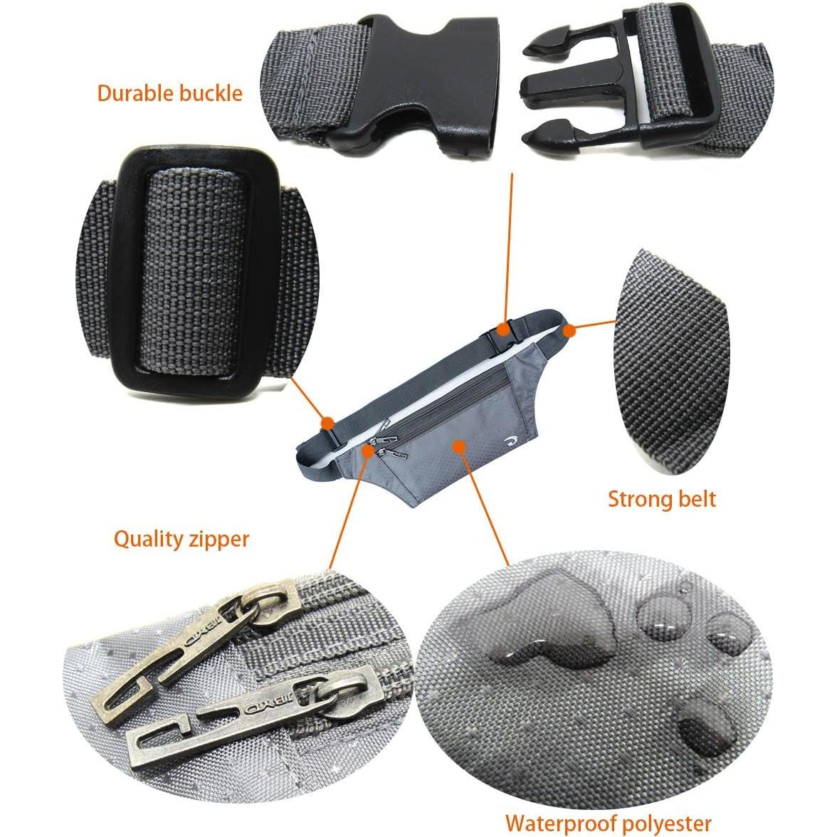 Bolsa Cinturón Impermeable Naoki para Corredores Gris Oscuro