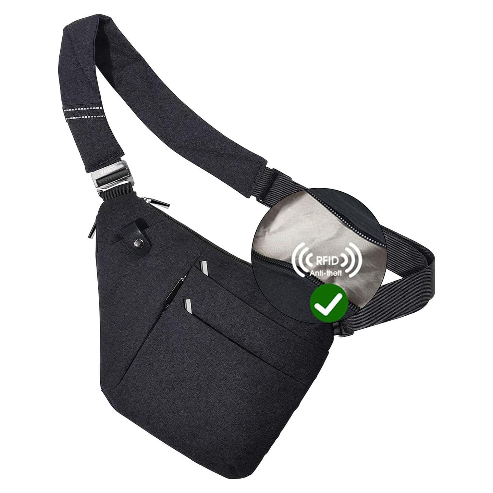 Bolsa de Hombro Cruzada Antirrobo VADOO Unisex 29.8x19.1cm