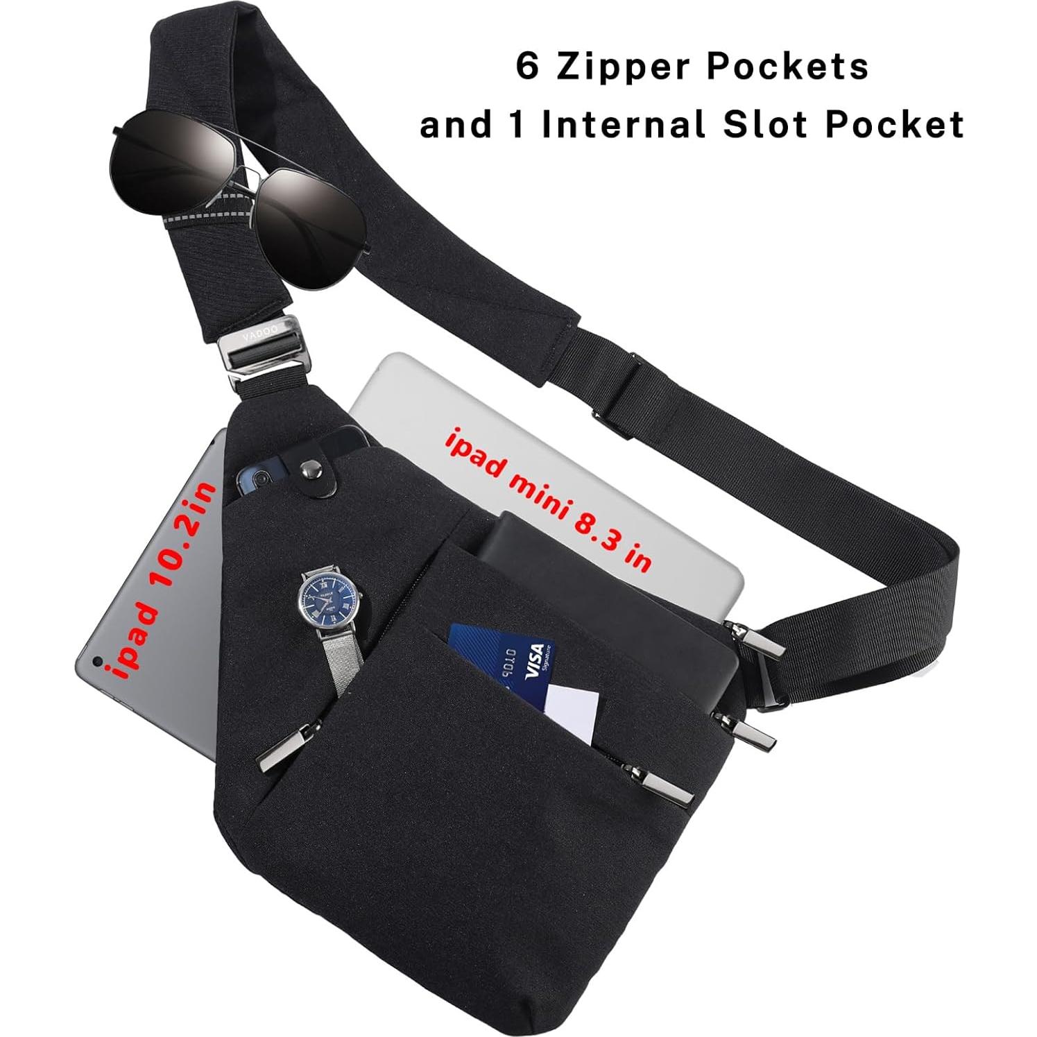 Bolsa de Hombro Cruzada Antirrobo VADOO Unisex 29.8x19.1cm