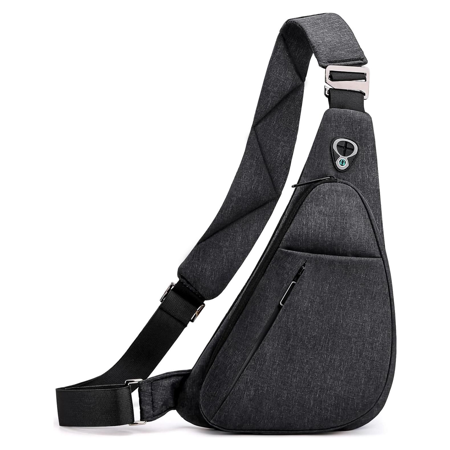 Bolsa Cruzada Antirrobo LKEX Gris Oscuro Diestro 35x22cm