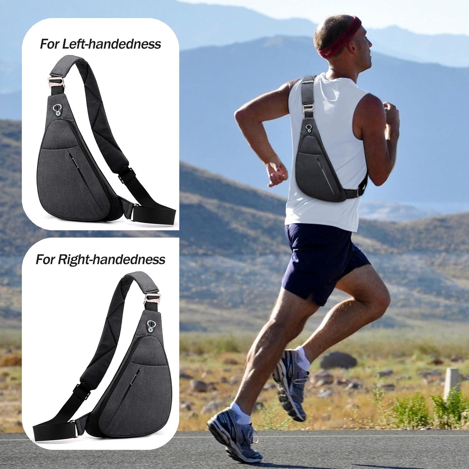 Bolsa Cruzada Antirrobo LKEX Gris Oscuro Diestro 35x22cm