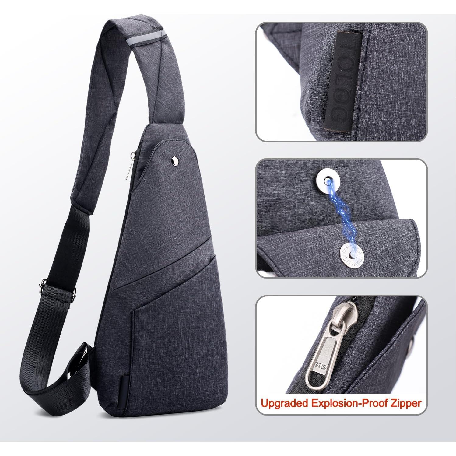 Bolsa Bandolera Antirrobo Ligera Gris Oscuro para Viajes