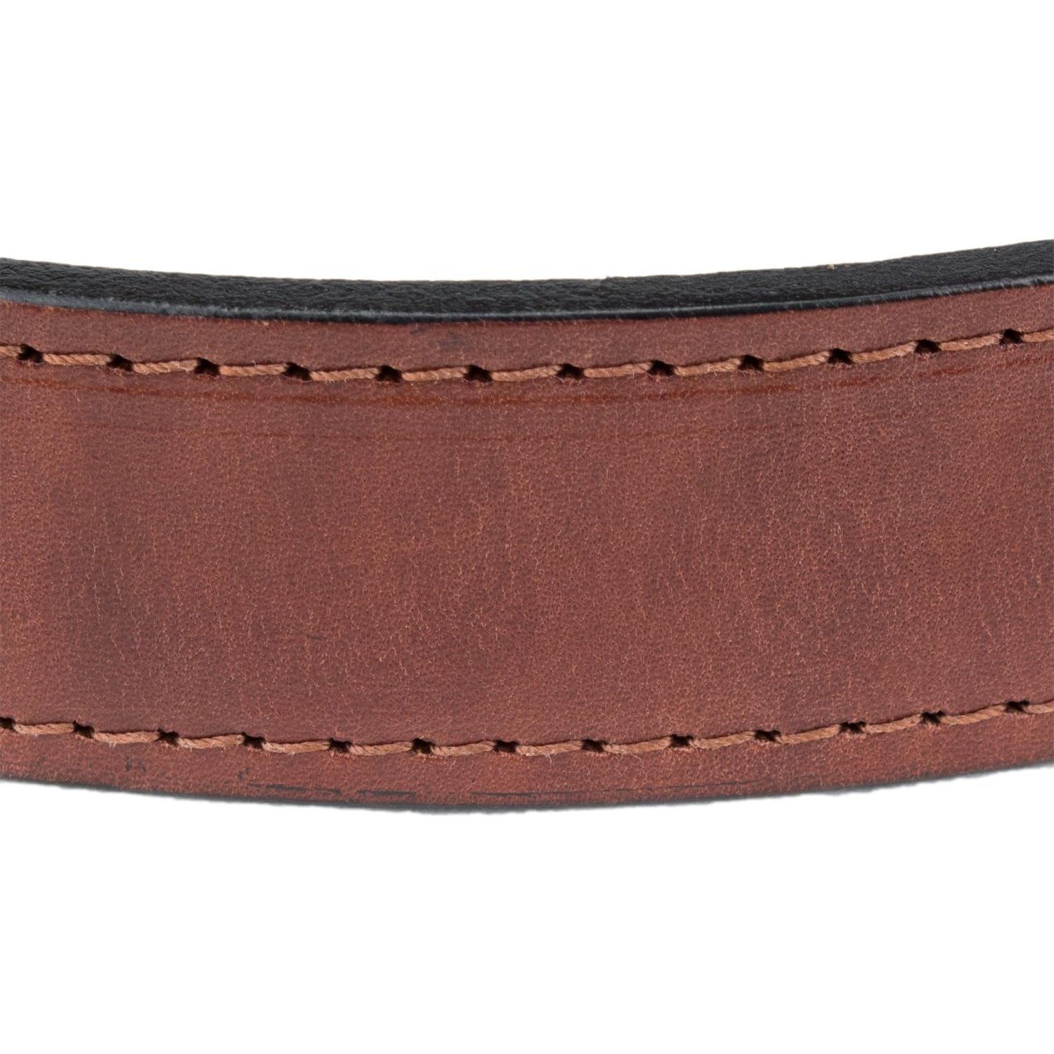 Cinturón de Cuero Bridle Marrón con Bolsillo Oculto 63.5 cm