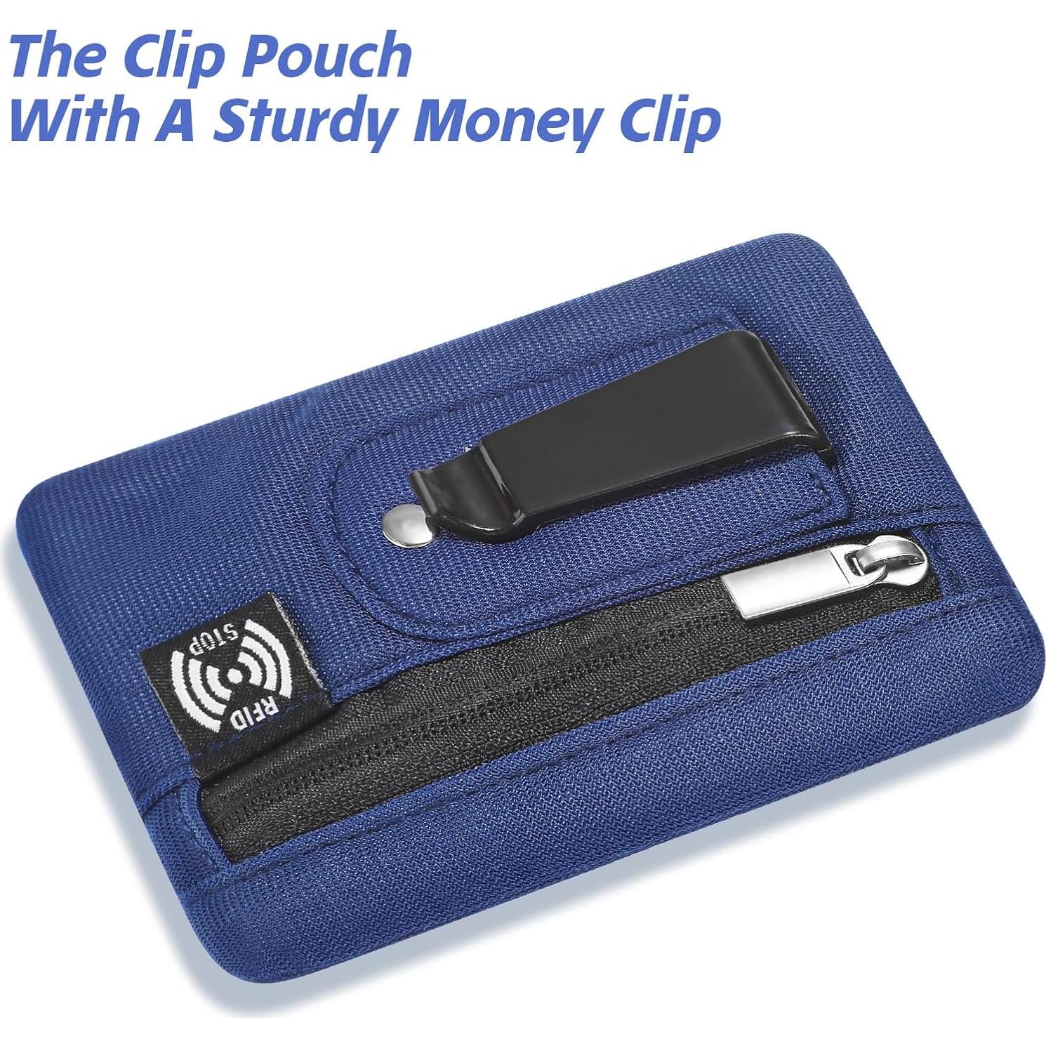 Clip de Dinero RFID XLIUAX Azul Oscuro Compacto y Delgado