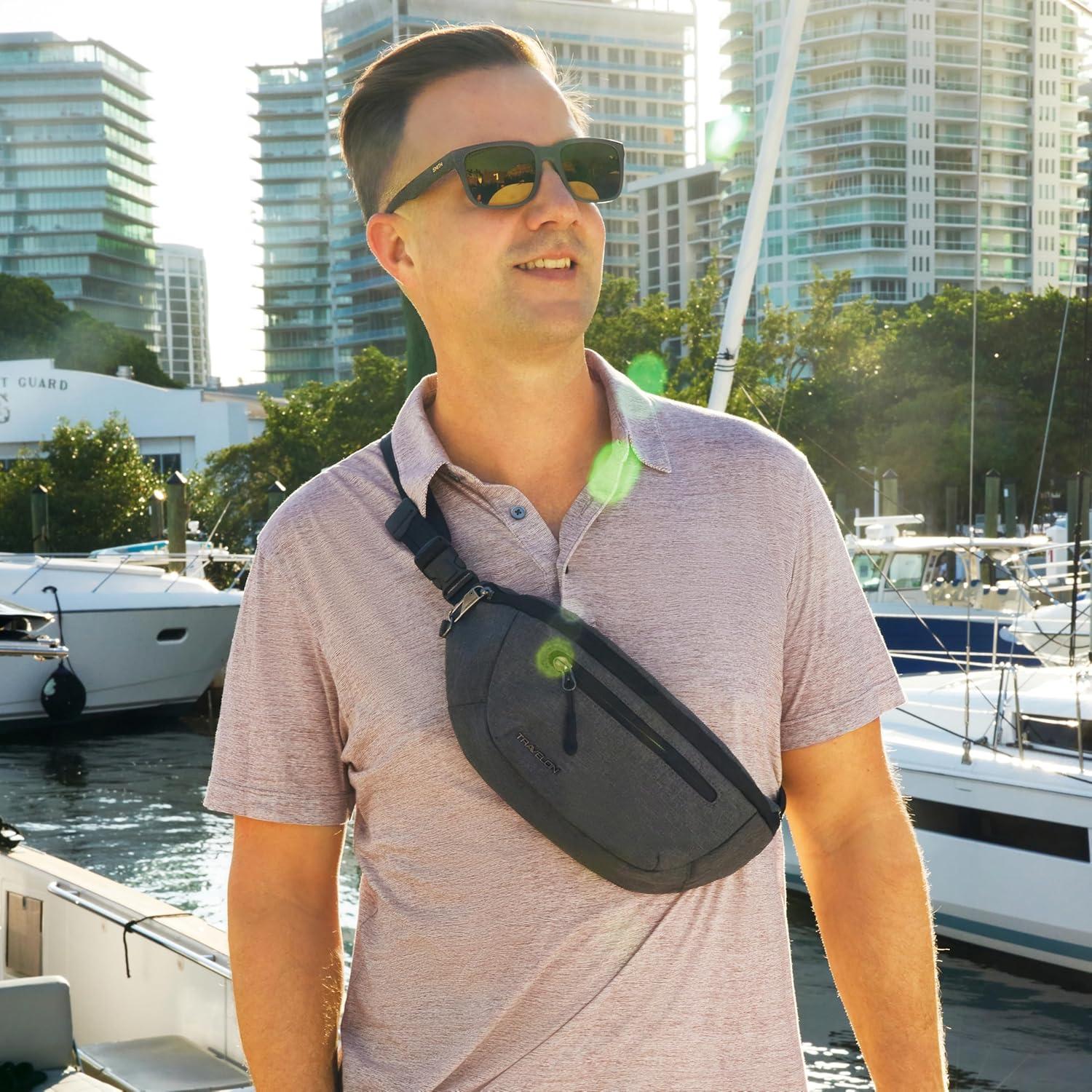 Riñonera Urbana Antirrobo Travelon Negra 29.2x12.7cm