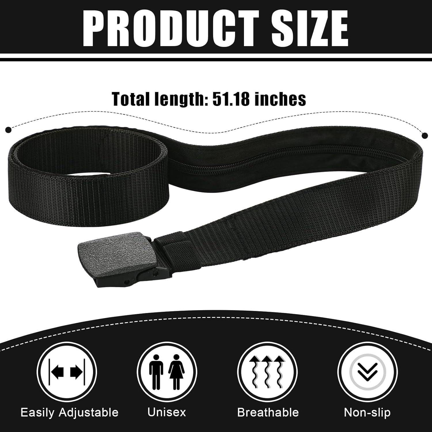 Cinturón de Dinero Oculto Cozypower 2 Pcs Nylon Seguridad