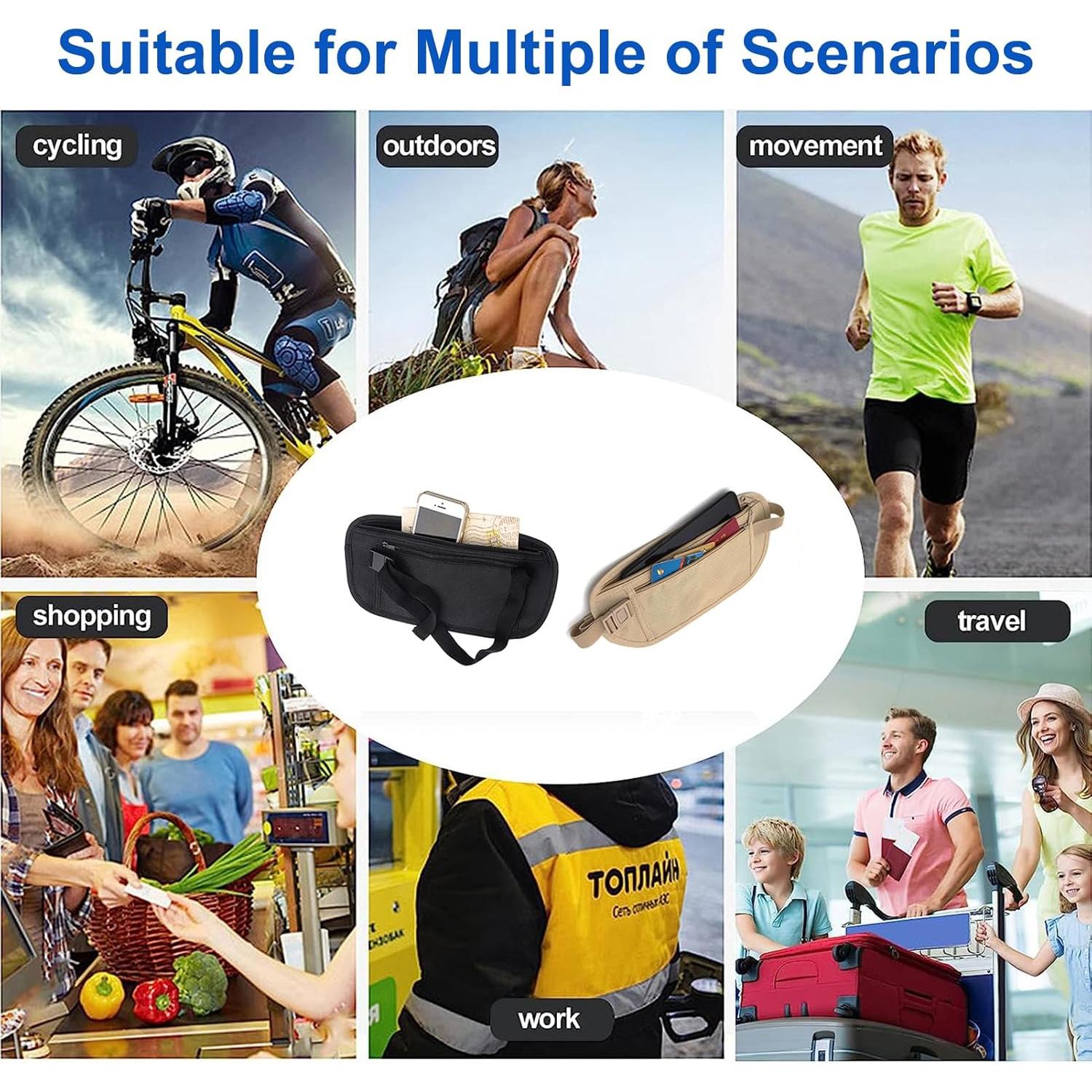 Cinturón de Dinero Oculto FaYaCa para Viaje - Caqui