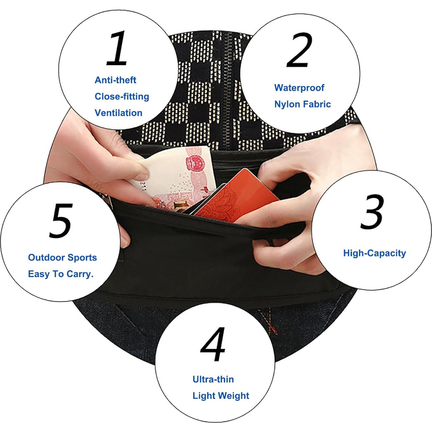 Cinturón de Dinero Oculto FaYaCa para Viaje - Caqui