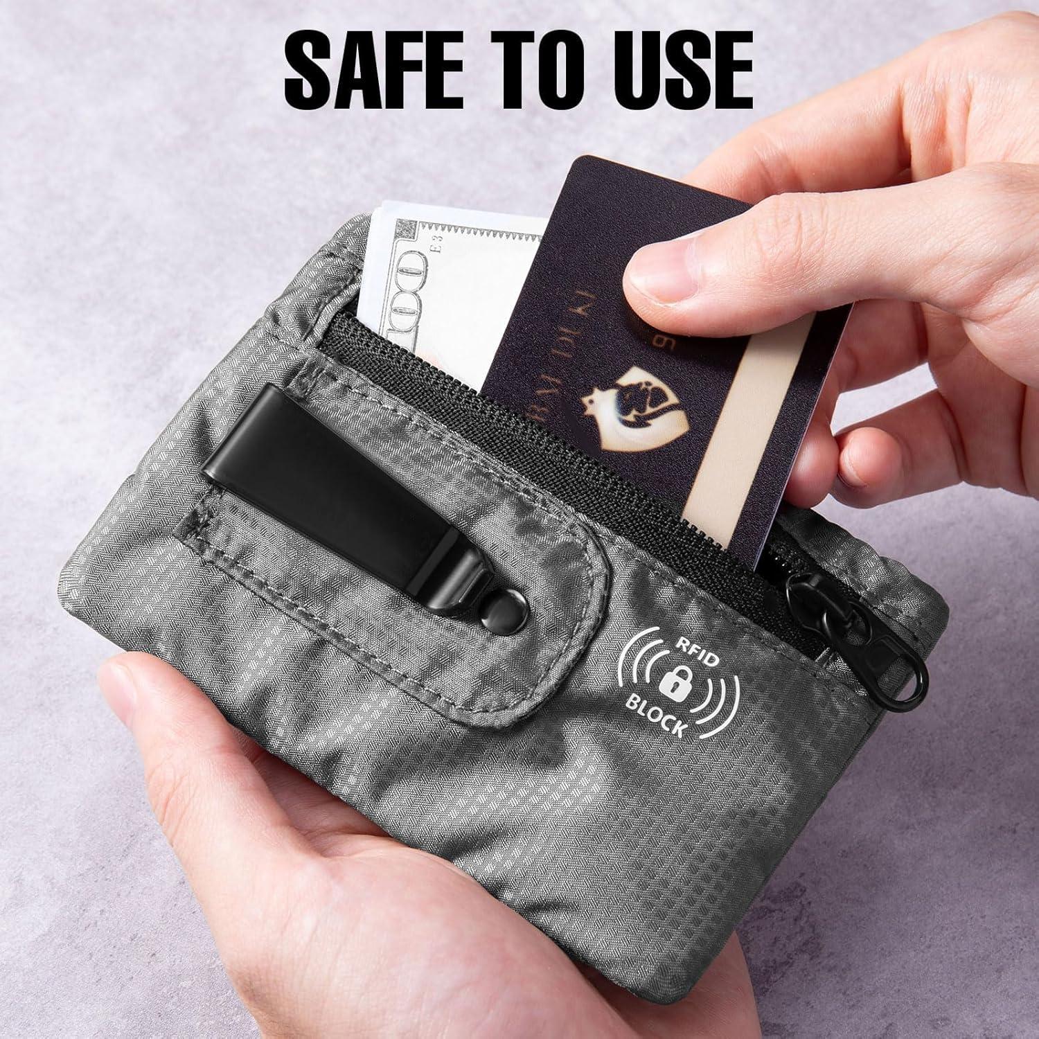 Billetera de Viaje KOSMCCO Mediana Gris Bloqueo RFID