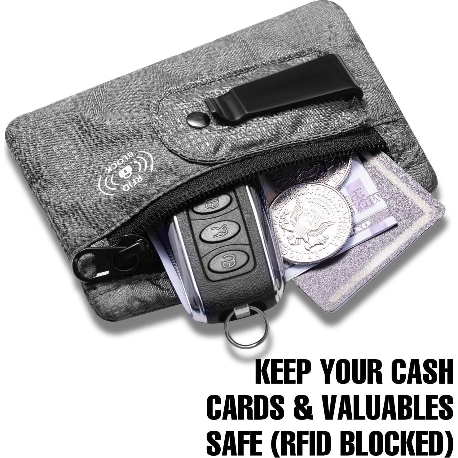 Billetera de Viaje KOSMCCO Mediana Gris Bloqueo RFID