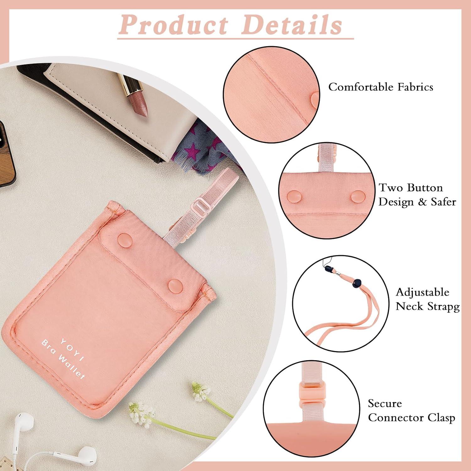 Billetera de Sujetador YOYI YOYI Rosa con Compartimento Oculto RFID