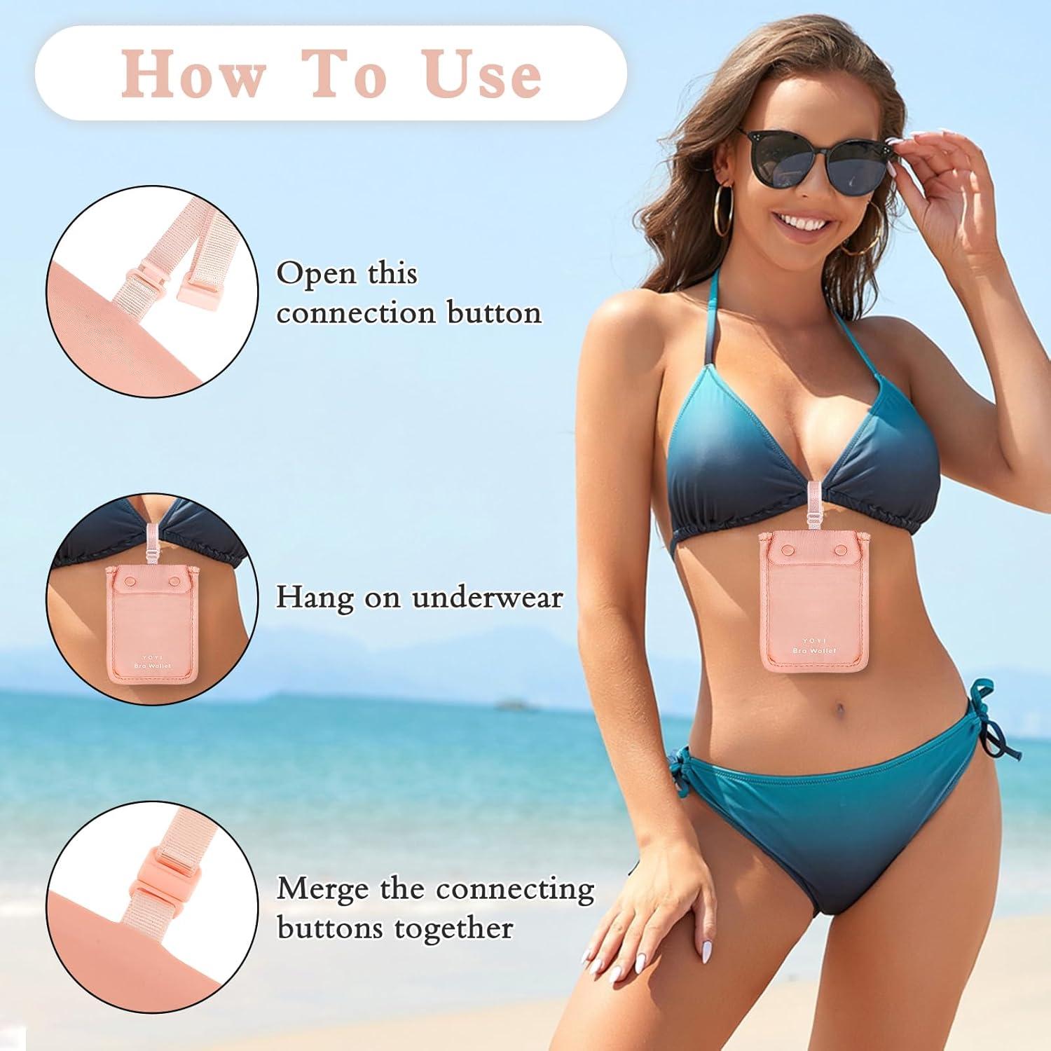 Billetera de Sujetador YOYI YOYI Rosa con Compartimento Oculto RFID