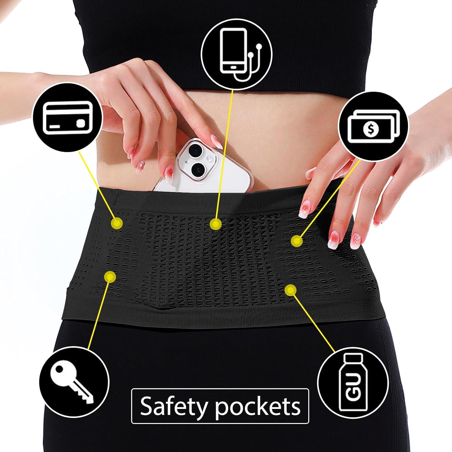 Cinturón de Correr Oculto AMTZQF4PRG8MG Negro Pequeño