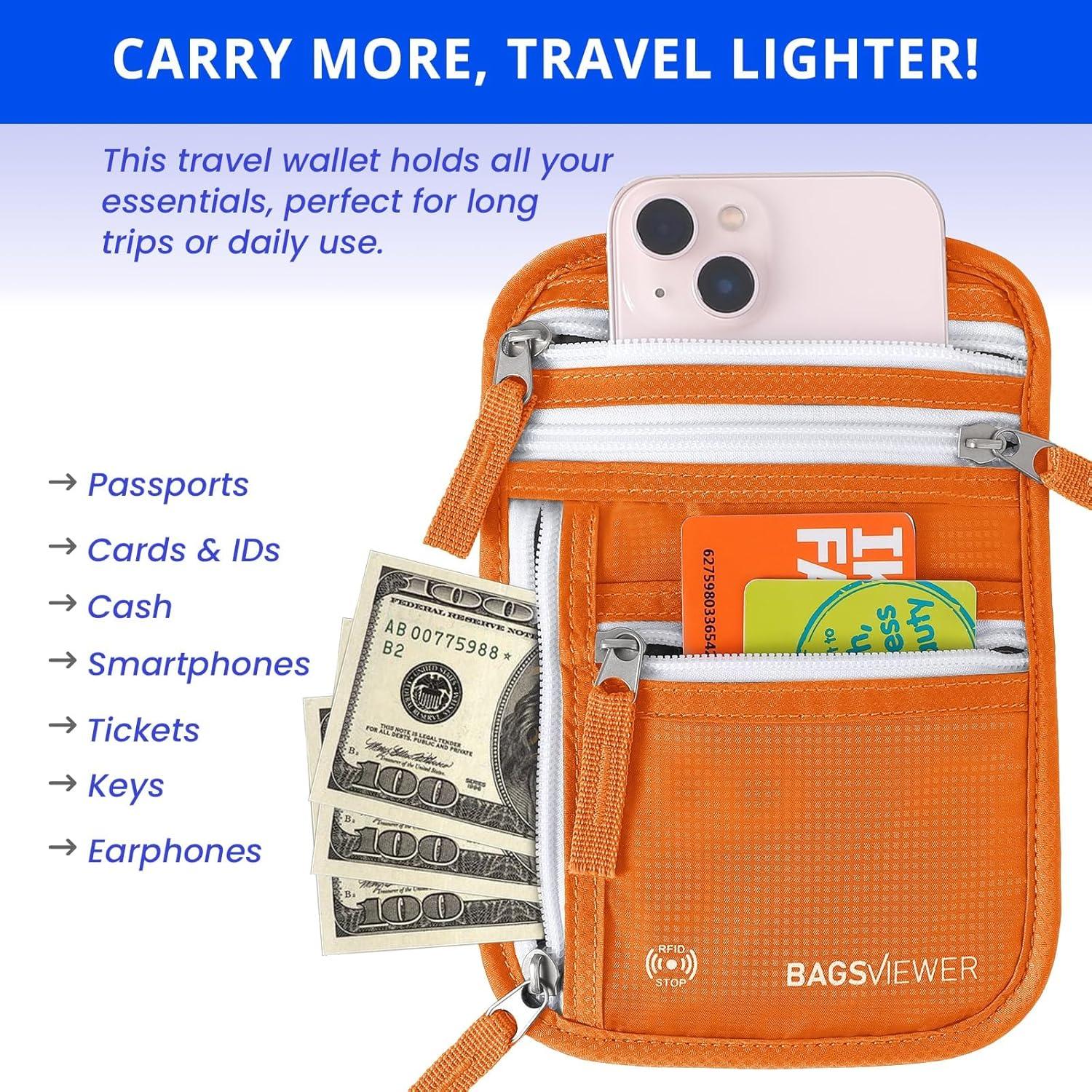 Billetera de Cuello BAGSVIEWER con Bloqueo RFID Impermeable