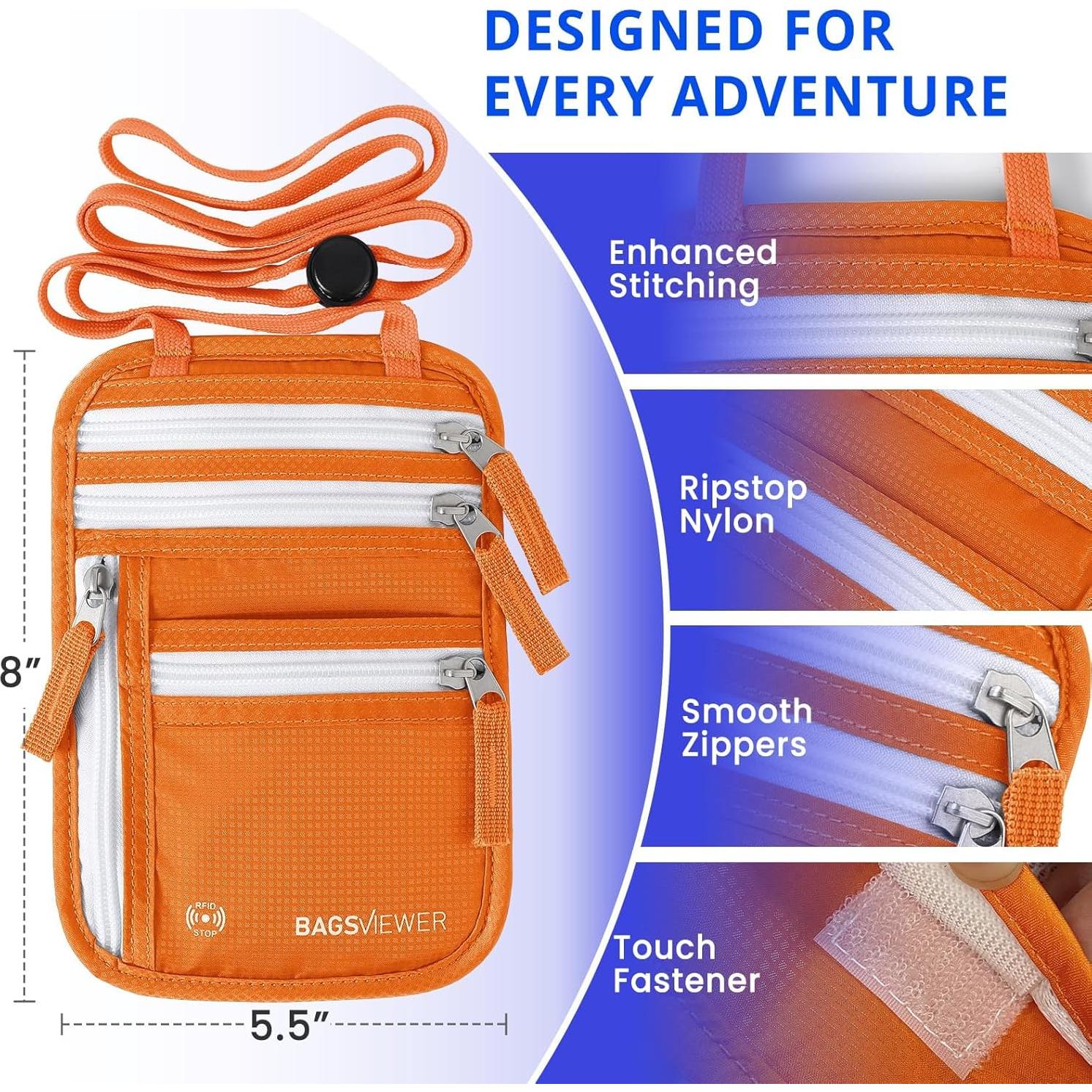 Billetera de Cuello BAGSVIEWER con Bloqueo RFID Impermeable