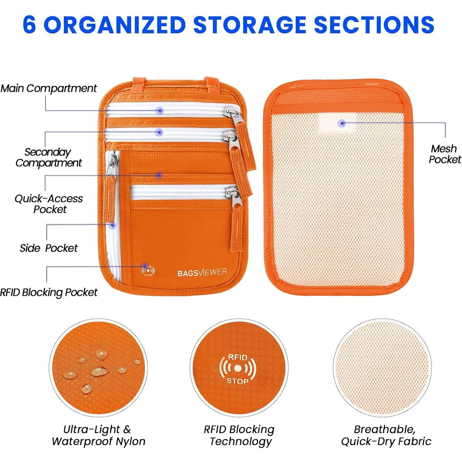 Billetera de Cuello BAGSVIEWER con Bloqueo RFID Impermeable