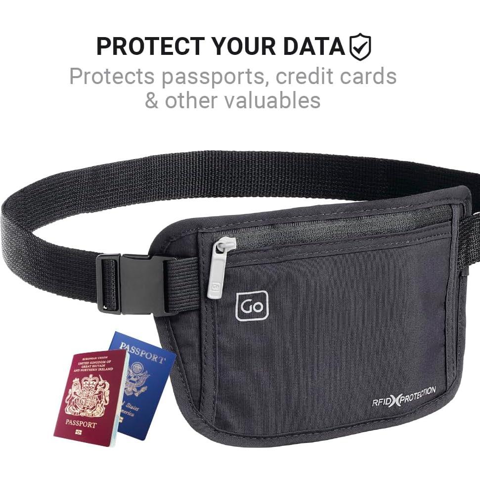 Cinturón de Dinero RFID Negro DES-06751 con Compartimento