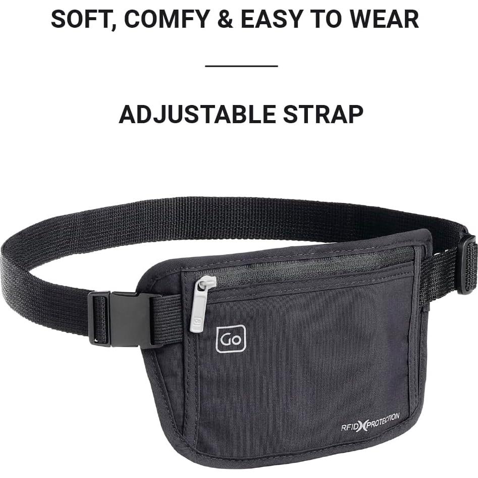 Cinturón de Dinero RFID Negro DES-06751 con Compartimento