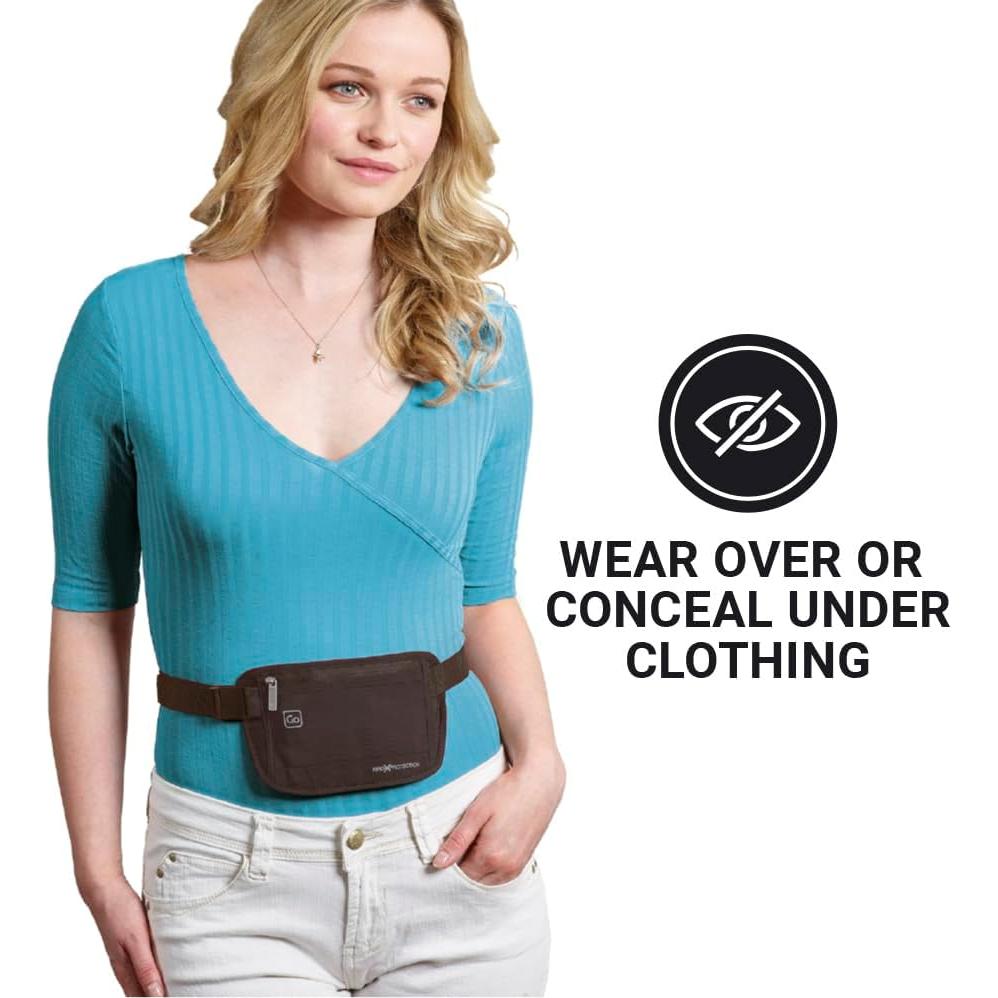 Cinturón de Dinero RFID Negro DES-06751 con Compartimento