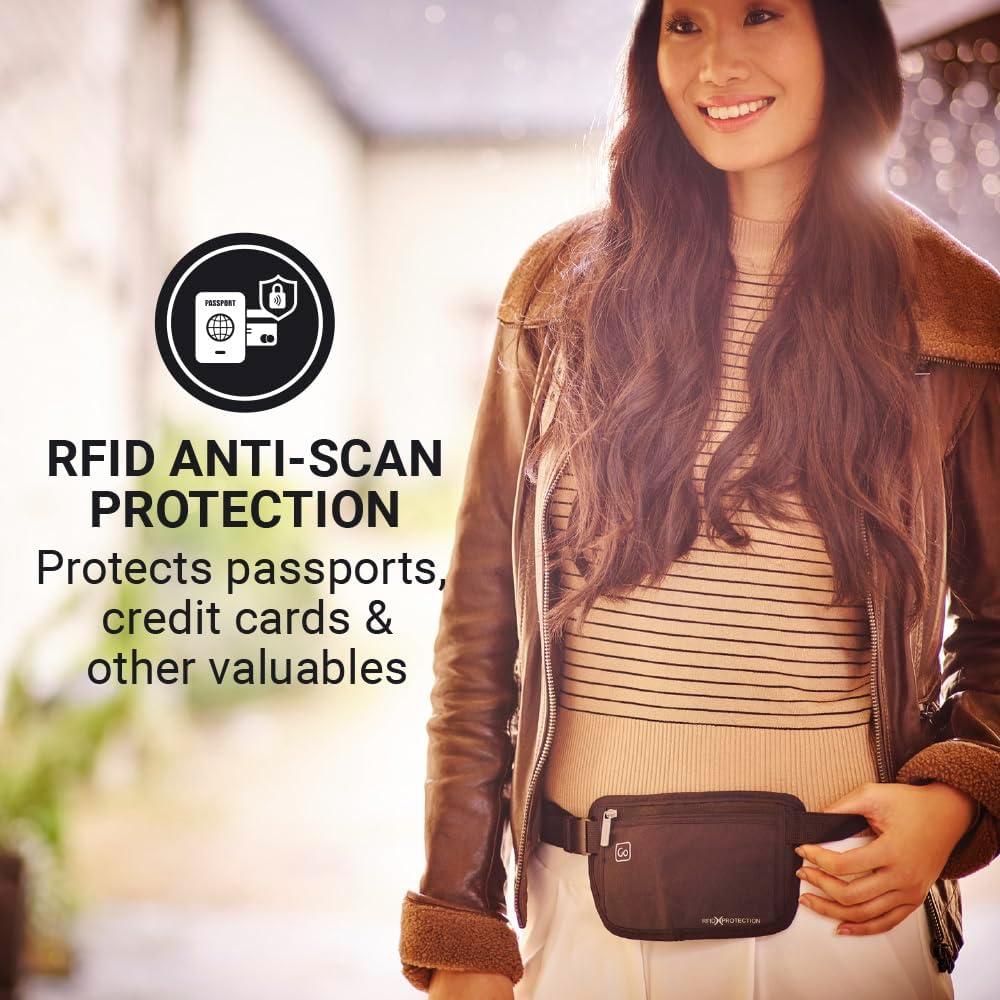 Cinturón de Dinero RFID Negro DES-06751 con Compartimento