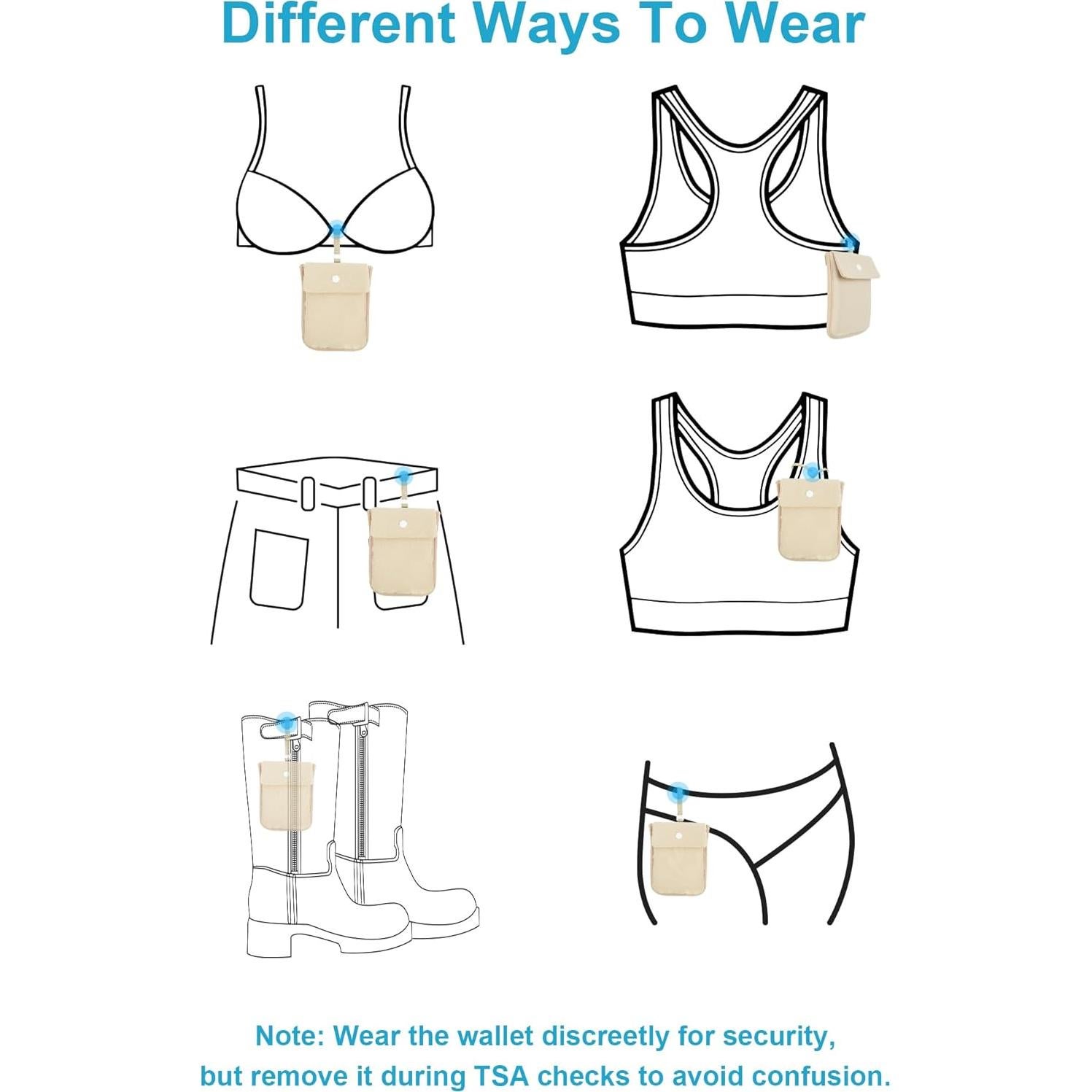 Billetera de Viaje RFID Bamneat Tamaño Pasaporte Nude