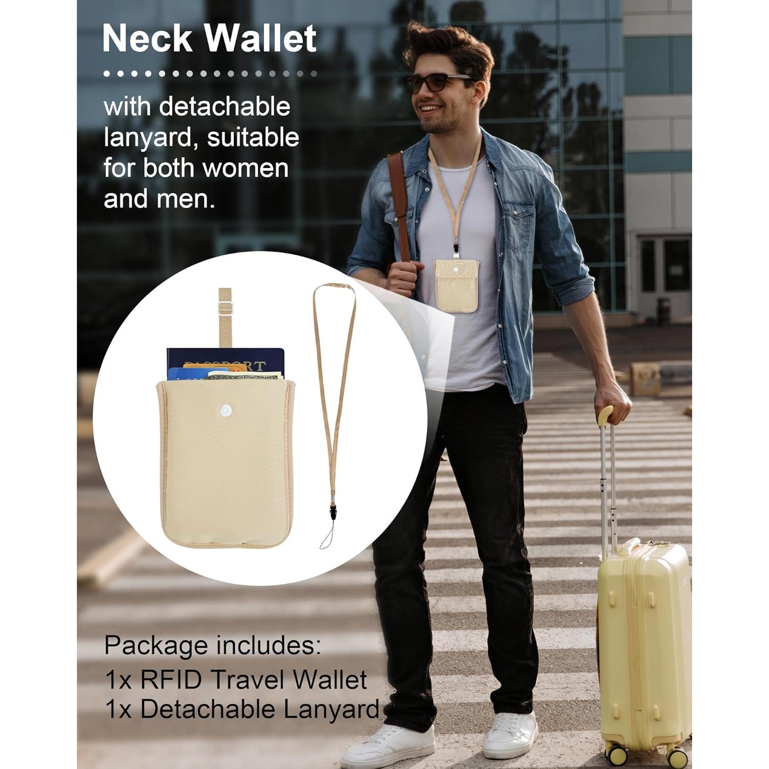 Billetera de Viaje RFID Bamneat Tamaño Pasaporte Nude