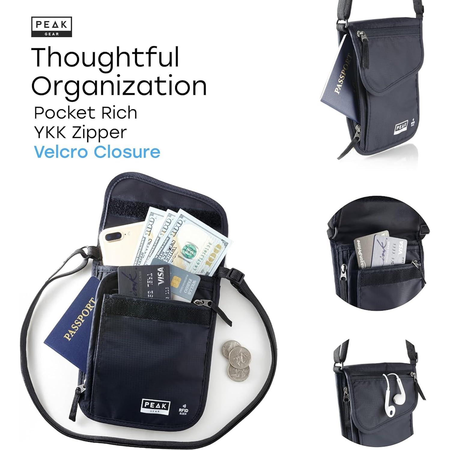 Funda de Viaje RFID Peak Gear Beige con Seguro y Etiquetas